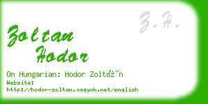 zoltan hodor business card